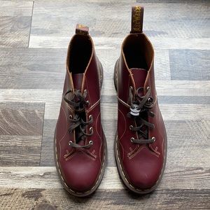 Doc Martens Mens Burgundy Smooth Leather Shoe Boot
